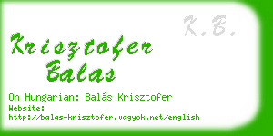 krisztofer balas business card