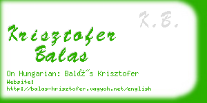 krisztofer balas business card